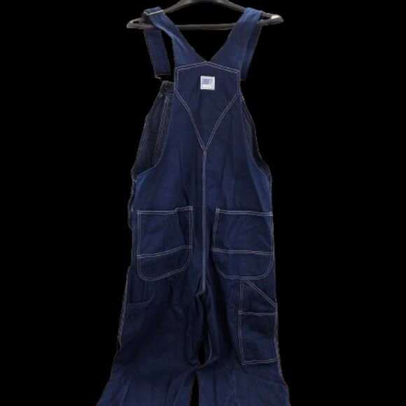 VTG Liberty Mens Overalls Denim Blue Bib Workwear 34x34 USA Farmer Rancher Chore - Picture 2 of 12